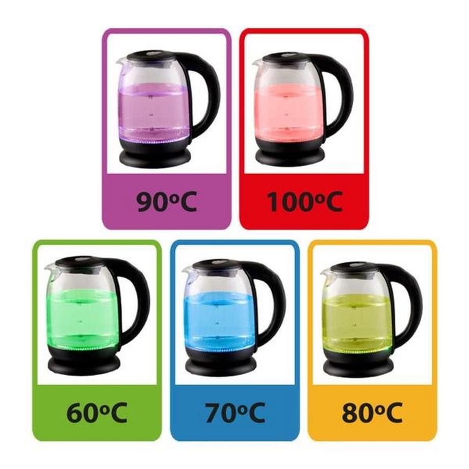 eStore Esperanza - Bouilloire en Verre, 5 Températures - LED  