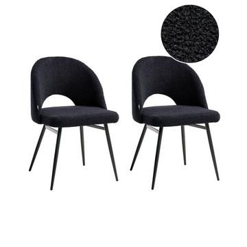 Lot de 2 chaises de salle à manger en Bouclé Glamour ONAGA