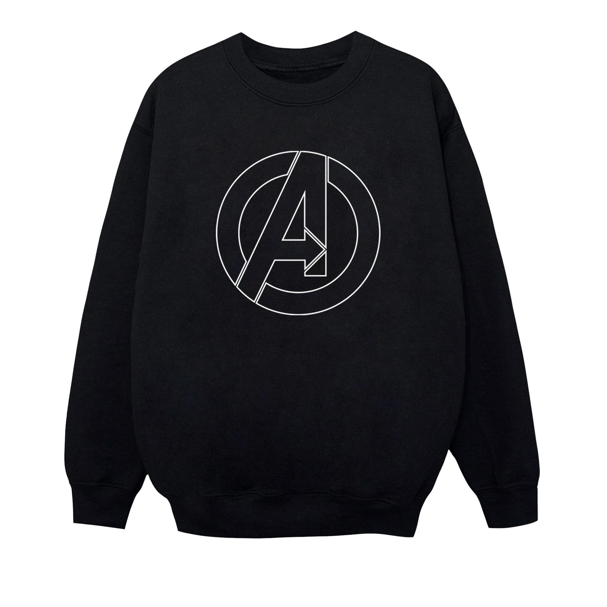 Image of Avenegers Assemble A Logo Outline Sweatshirt Unisex Schwarz 128