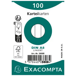 Exacompta Confezione 100 cartoncini bristol a righe non perforati 55x74mm - x 48  