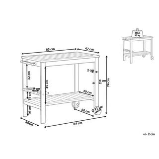 Beliani Servierwagen aus Akazienholz Modern SASSARI  