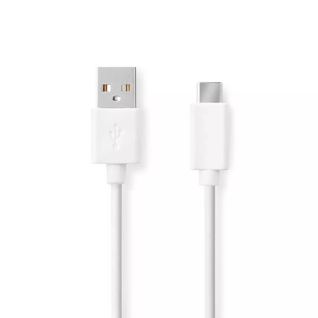 Nedis USB Cable | USB 2.0 | USB-A Male | USB-C™ Male | 60 W | 480 Mbps | Nickel Plated | 2.00 m | Round | PVC | White | Box