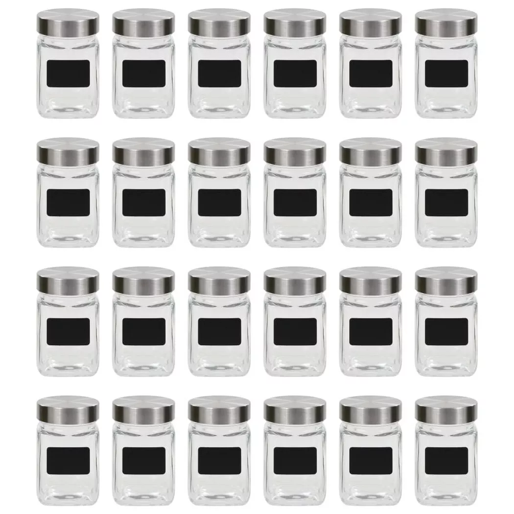 vidaXL Pots de conservation avec autocollant 24 pcs 300 ml