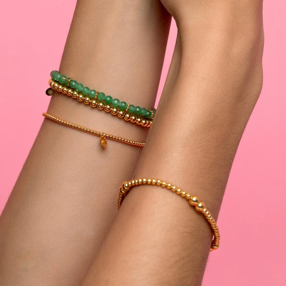 Balibay  Luana  Armband mit Aventurin und Silber vergoldet 