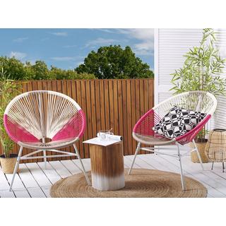 Beliani Set mit 2 Stühlen aus PE Rattan Modern ACAPULCO  