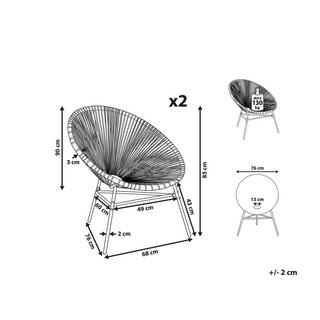 Beliani Set mit 2 Stühlen aus PE Rattan Modern ACAPULCO  