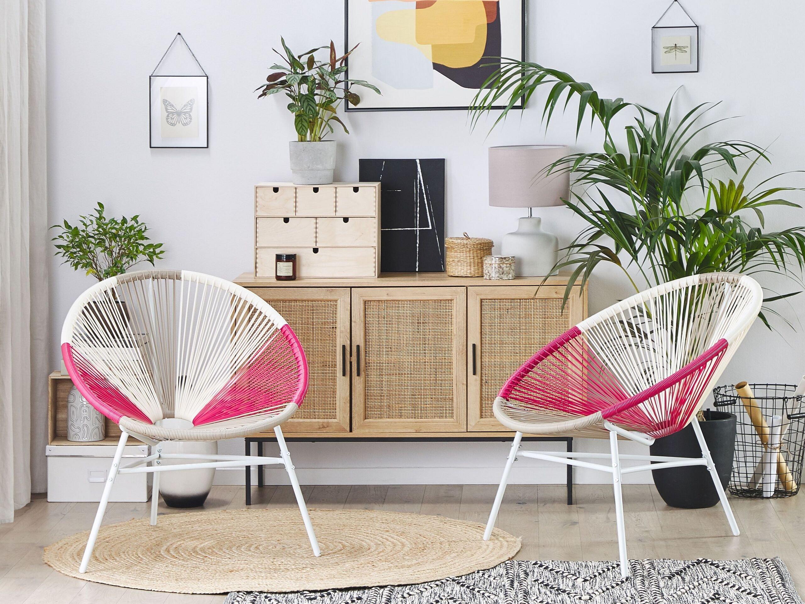 Beliani Set mit 2 Stühlen aus PE Rattan Modern ACAPULCO  