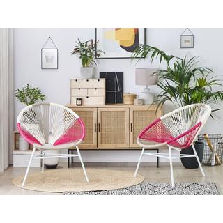 Beliani Set mit 2 Stühlen aus PE Rattan Modern ACAPULCO  