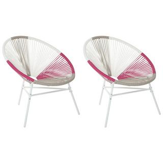 Beliani Set mit 2 Stühlen aus PE Rattan Modern ACAPULCO  