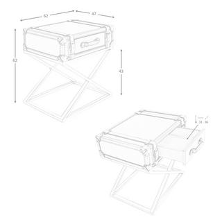 ANGEL CERDA Rechteckiger Ecktisch aus Leder und goldenem Stahl  