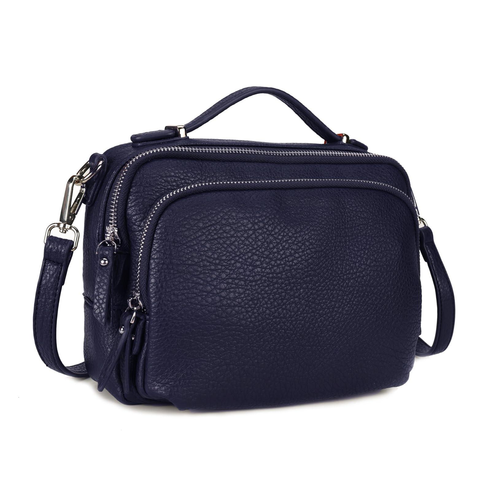 Only-bags.store Sac à bandoulière avec fermeture à glissière, sac à bandoulière, sac à main en cuir de petite taille Sac à bandoulière avec fermeture à glissière, sac à bandoulière, sac à main en cuir de petite taille 