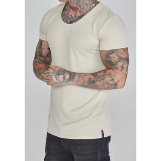 Sik Silk  T-shirt Muscle Fit T-Shirt in Ecru 