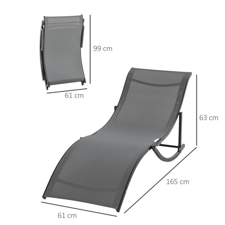 Northio 2Er Set Sonnenliege Gartenliegen Stoffliege Relaxliege Ergonomisch Aluminium Texteline Dunkelgrau 165 X 61 X 63 Cm  