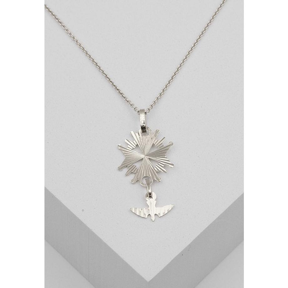 MUAU Schmuck  Anhänger Hugenotten-Kreuz Weissgold 750, 32x15mm 