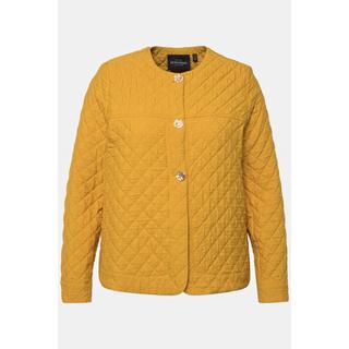 Ulla Popken Giacca Corta Trapuntata Scollo Rotondo Abbottonatura  