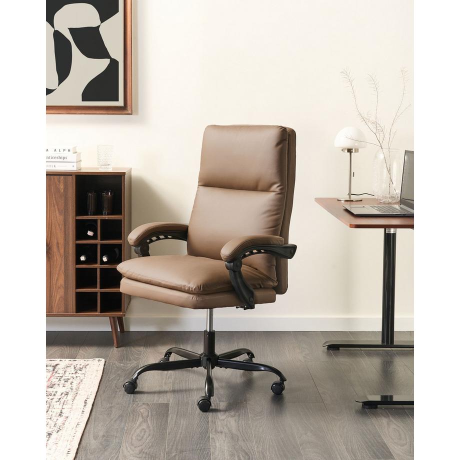 Beliani Fauteuil de bureau en Cuir PU Traditionnel SERENE  