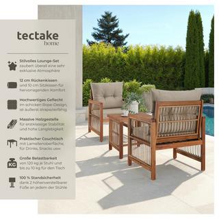 Tectake Set salottino Eivissa design a corda imbottitura  