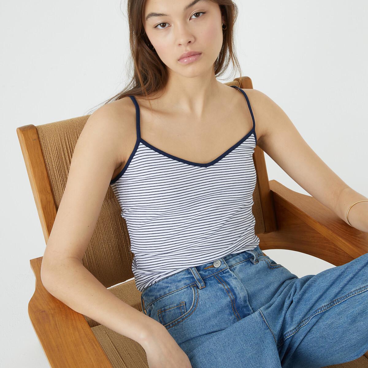 Image of Träger-top Mit Streifen Damen Blau XXL