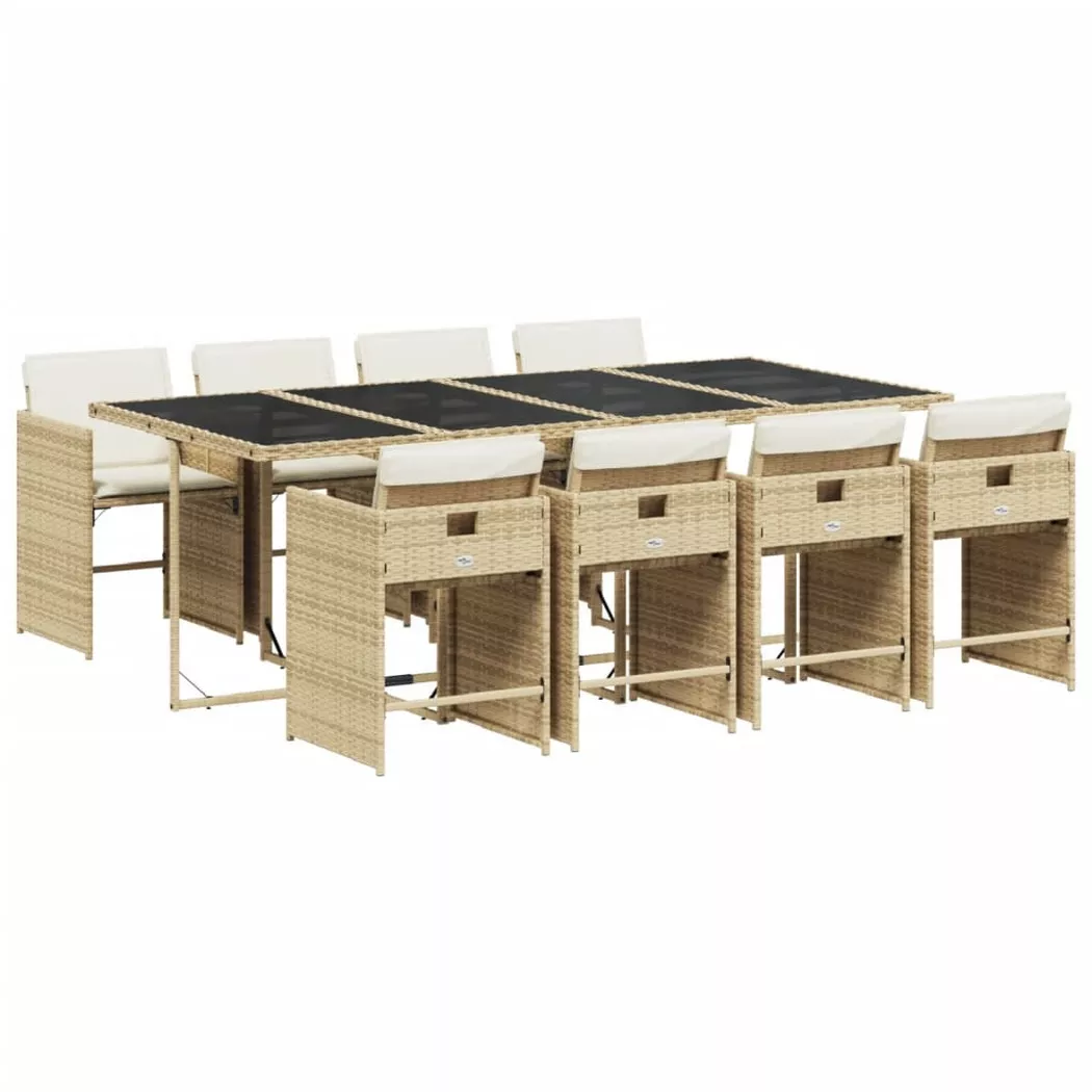 VidaXL - set da pranzo da giardino Polirattan, One Size, Beige
