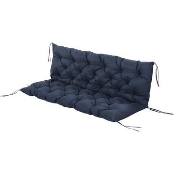 Coussin de banc 3 places 150x98x8 cm, coussin de banc avec attaches, coussin de siège, coussin de chaise extérieur/intérieur, coussin de siège pour meubles de jardin, banc de rebord de fenêtre, balançoire de porche, bleu foncé