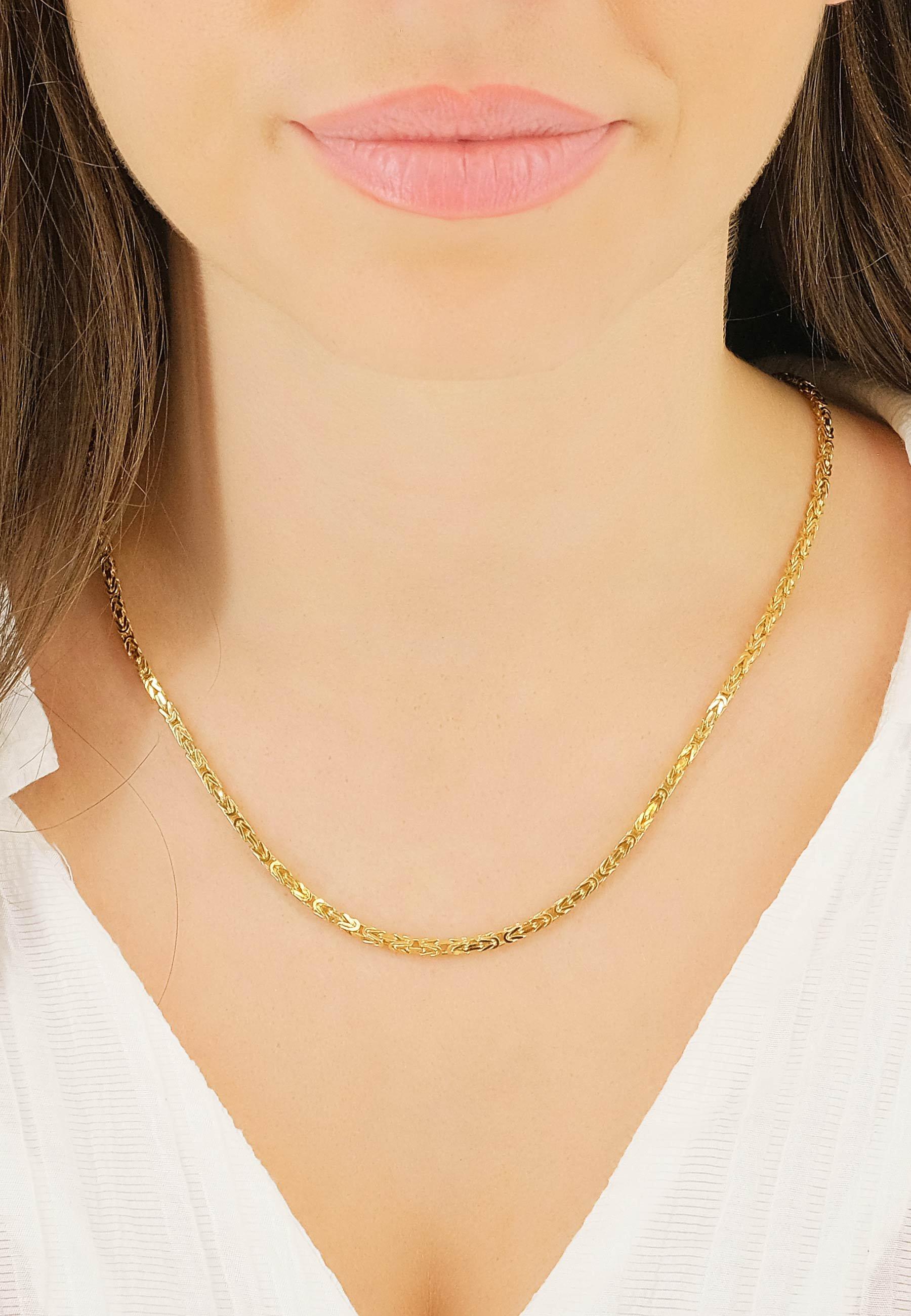 MUAU Schmuck  Collier Königskette Gelbgold 750, 2.3mm, 45cm 