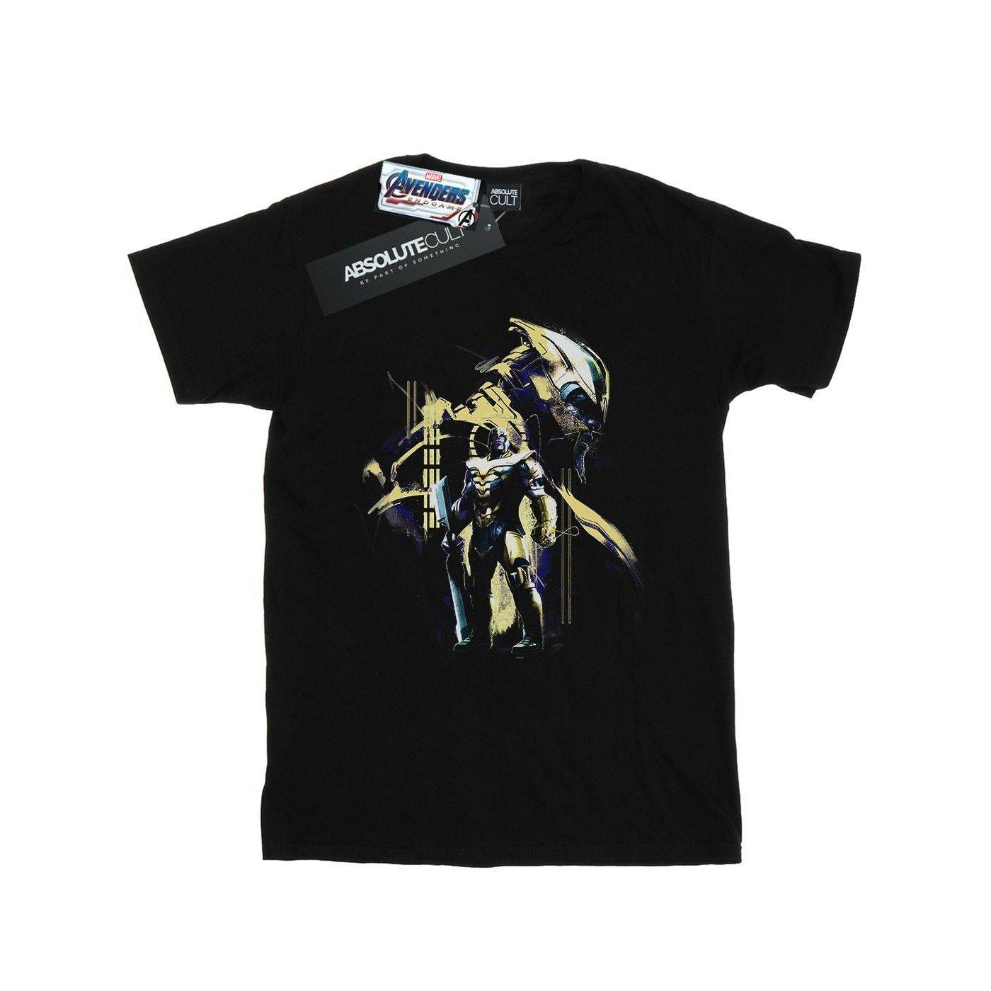 Image of Avengers Endgame Gold Thanos Tshirt Herren Schwarz L