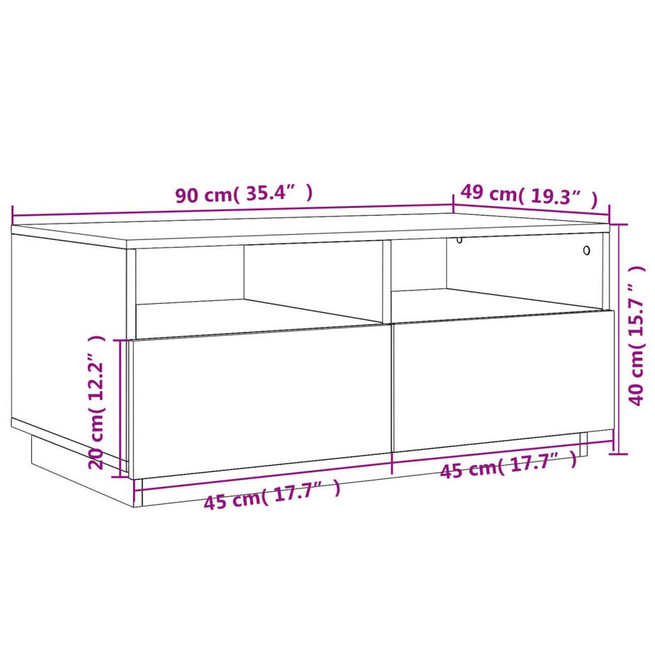VidaXL Table basse bois d'ingénierie  