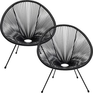 KARE Design Fauteuil Acapulco Mono noir (lot de 2)  