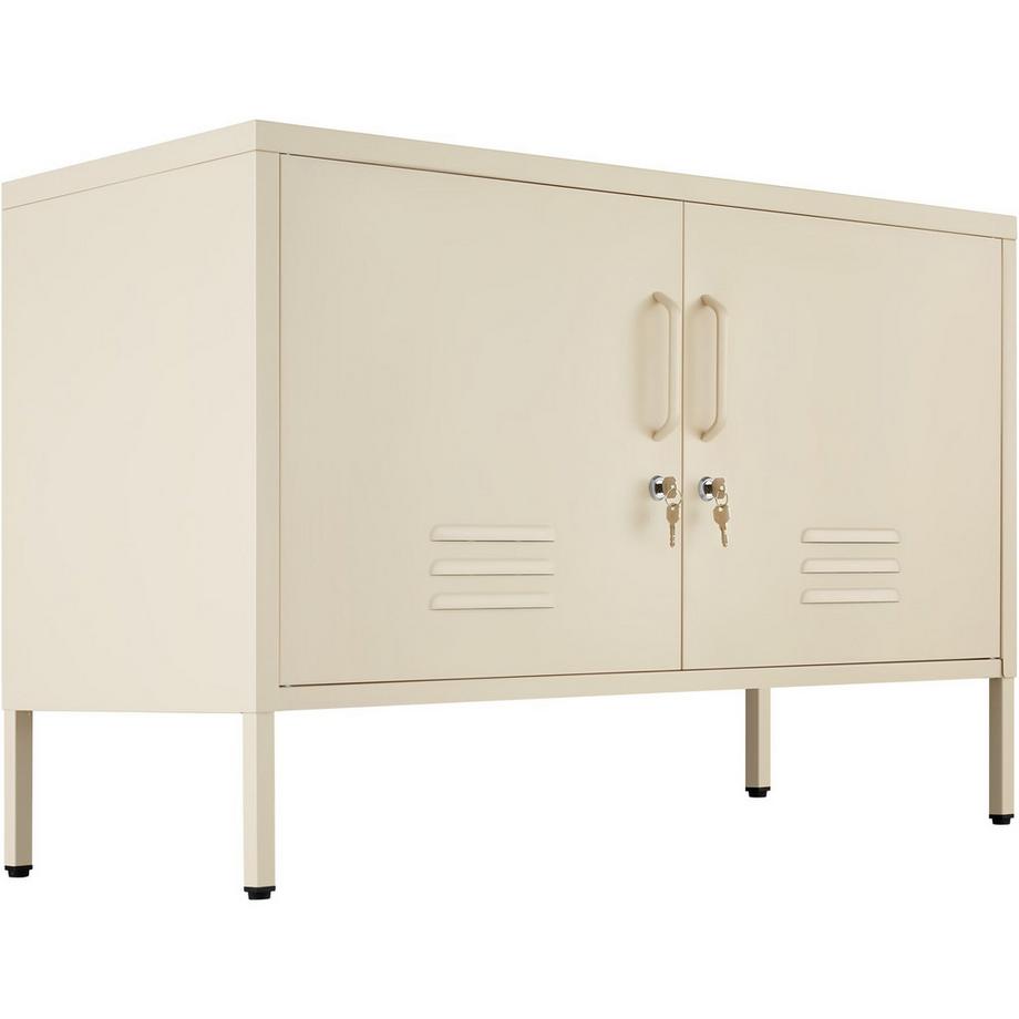 Tectake Sideboard Baker 2 Türen mit Magnetverschluss, einzeln abschließbar verstellbarer Zwischenboden  