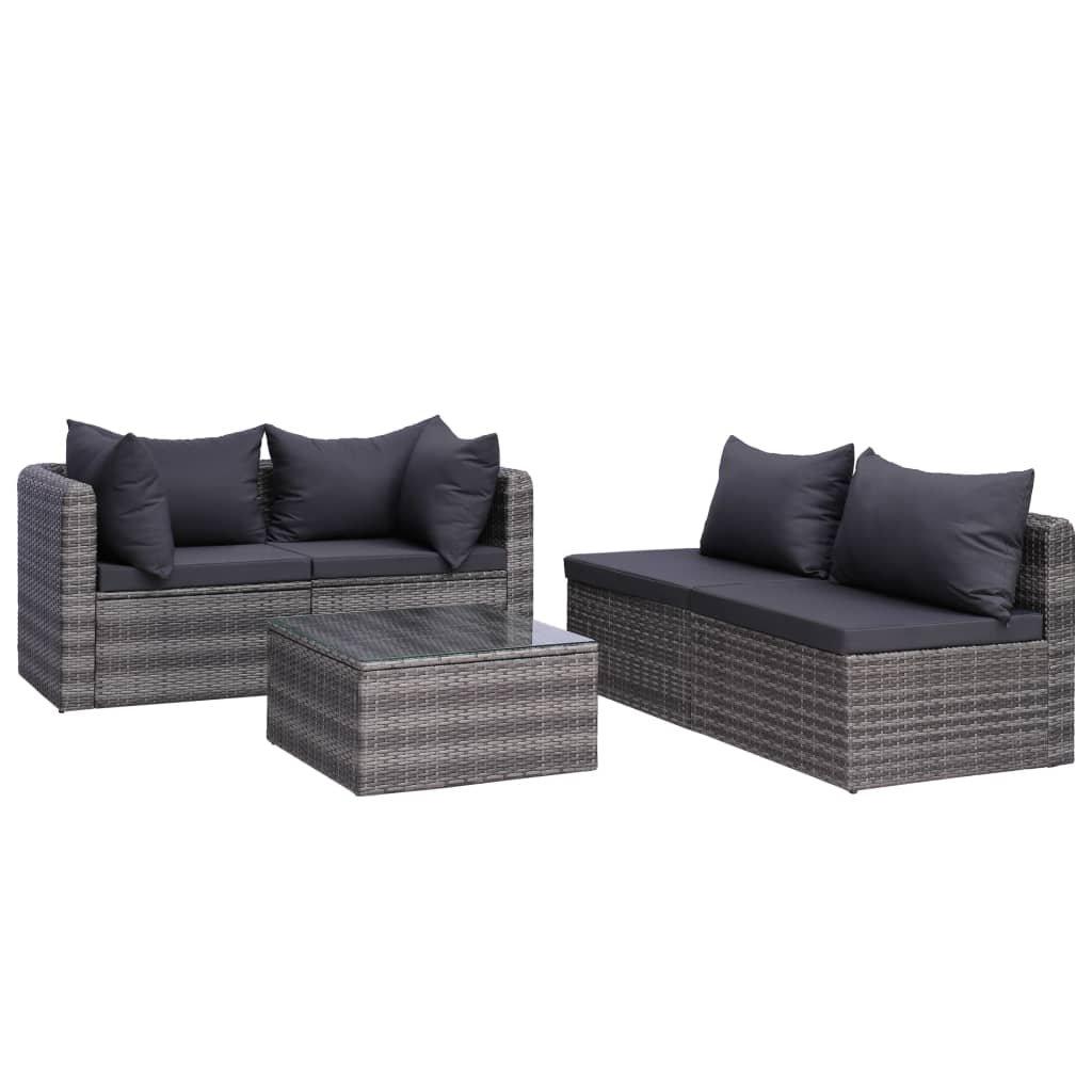 VidaXL Garten-sofa-set poly-rattan  