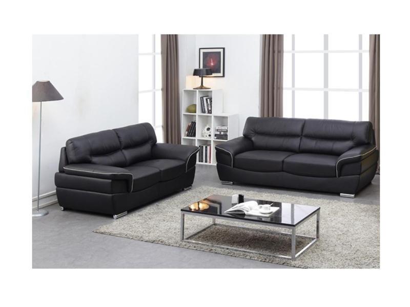 Vente-unique Couchgarnitur Leder 3+2 THIBAULT  