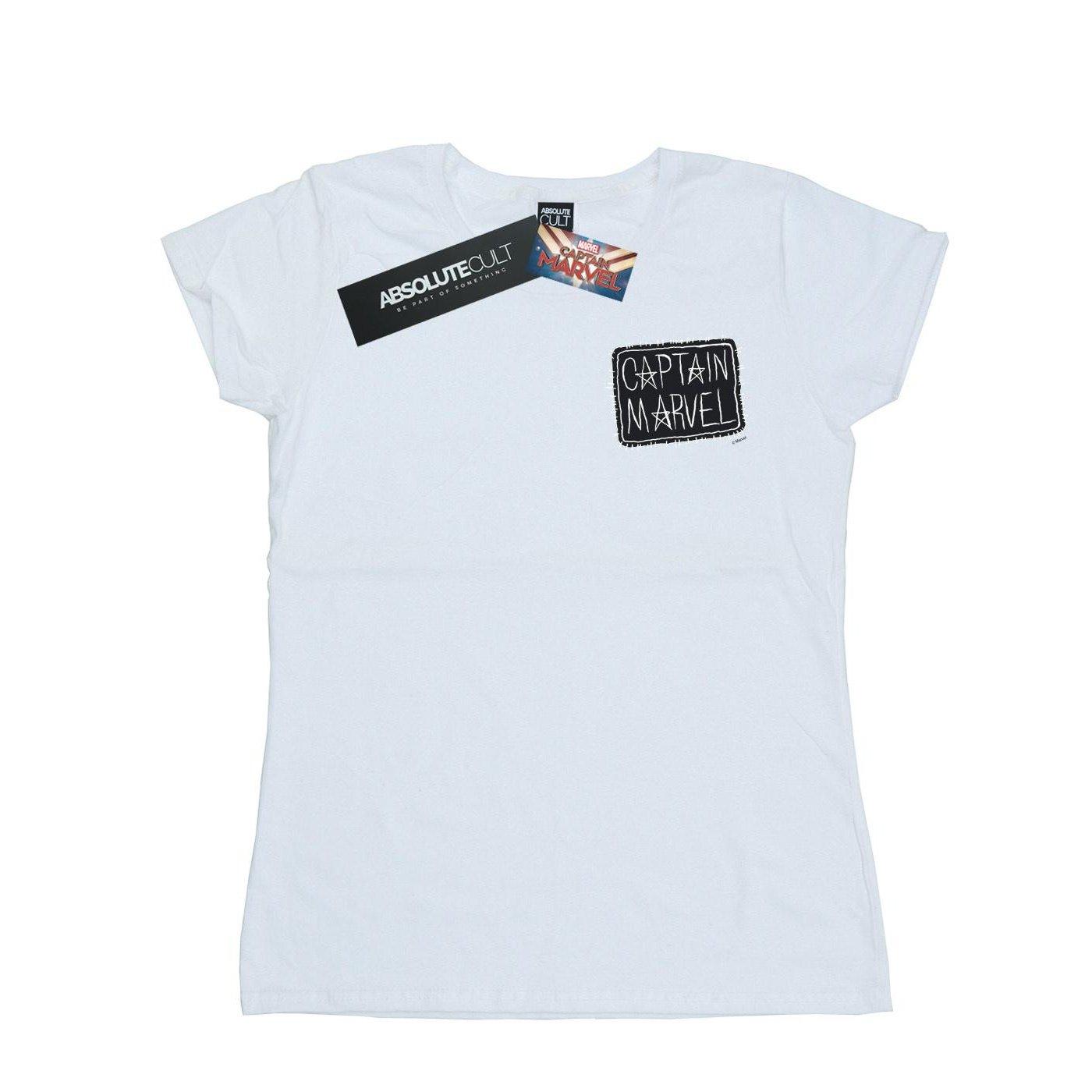 Image of Captain Breast Patch Tshirt Damen Weiss S