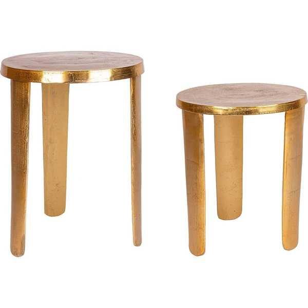 Image of Beistelltisch Varanasi gold rund (2er-Set) Beistelltisch Varanasi gold rund (2er-Set)