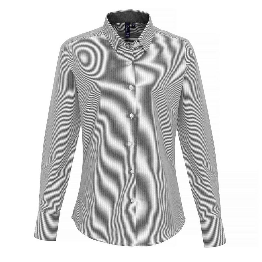 PREMIER Camicetta a righe a maniche lunghe con colletto button down  