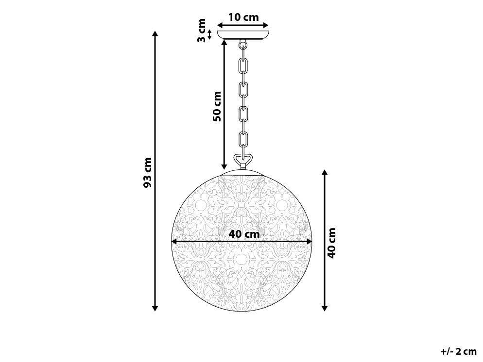 Beliani Lampe suspension en Métal Rétro MURES  