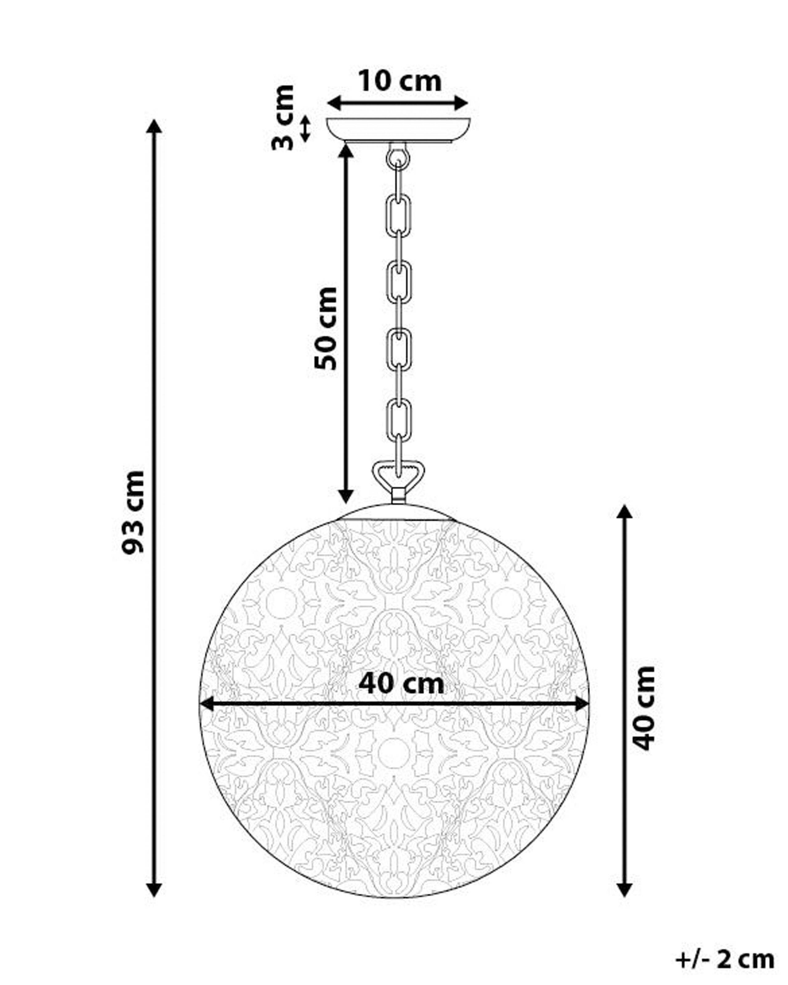 Beliani Lampe suspension en Métal Rétro MURES  