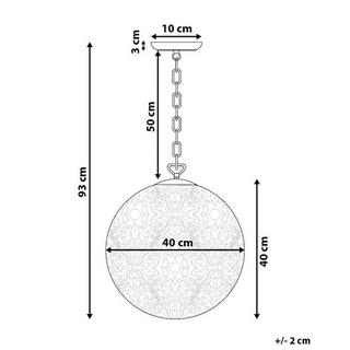 Beliani Lampe suspension en Métal Rétro MURES  