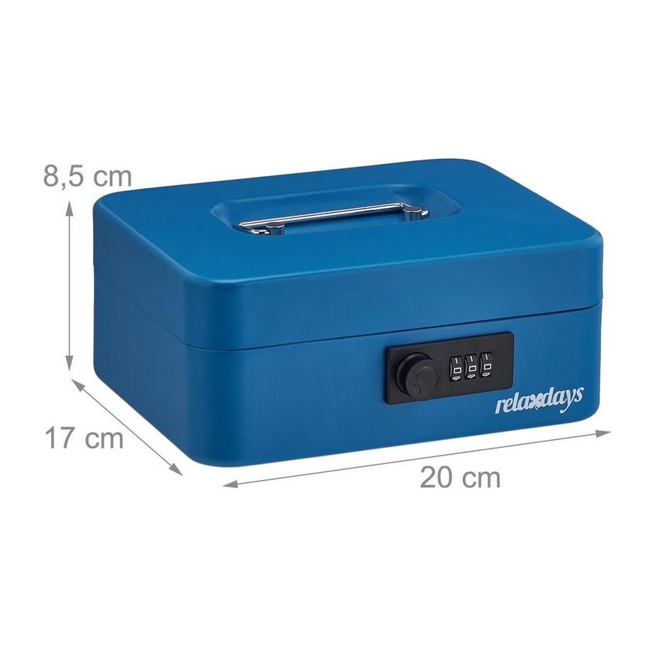 B2X  Blaue Geldschublade mit Zahlenschloss 