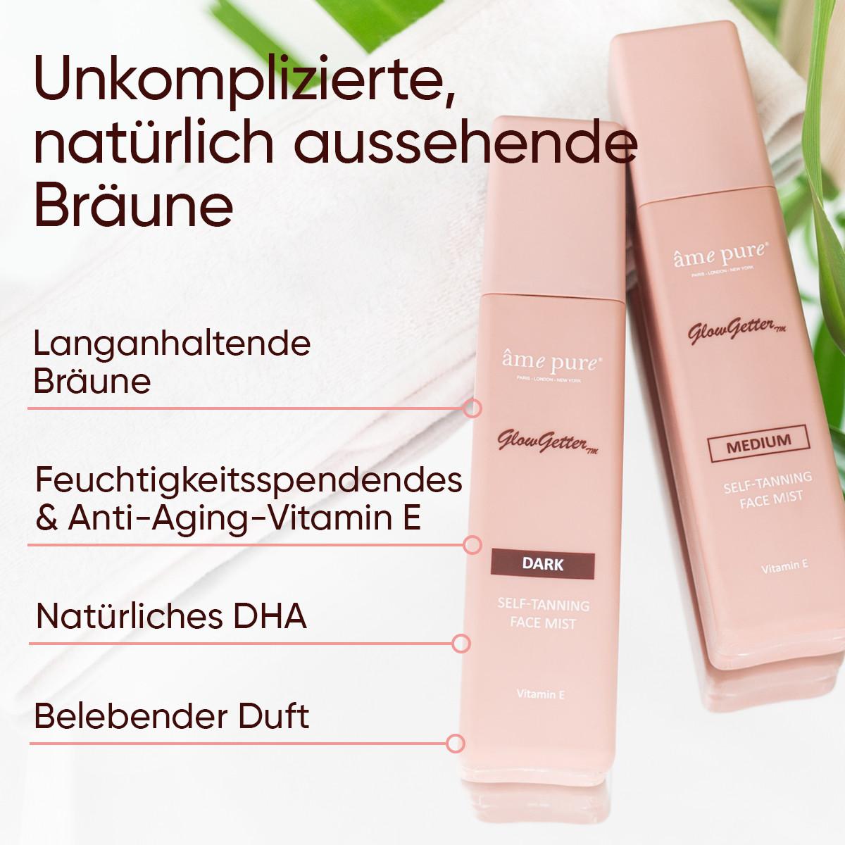 âme pure  GlowGetter™ Brume Autobronzante/ Spray brume Pour un bronzage naturel plus profond 