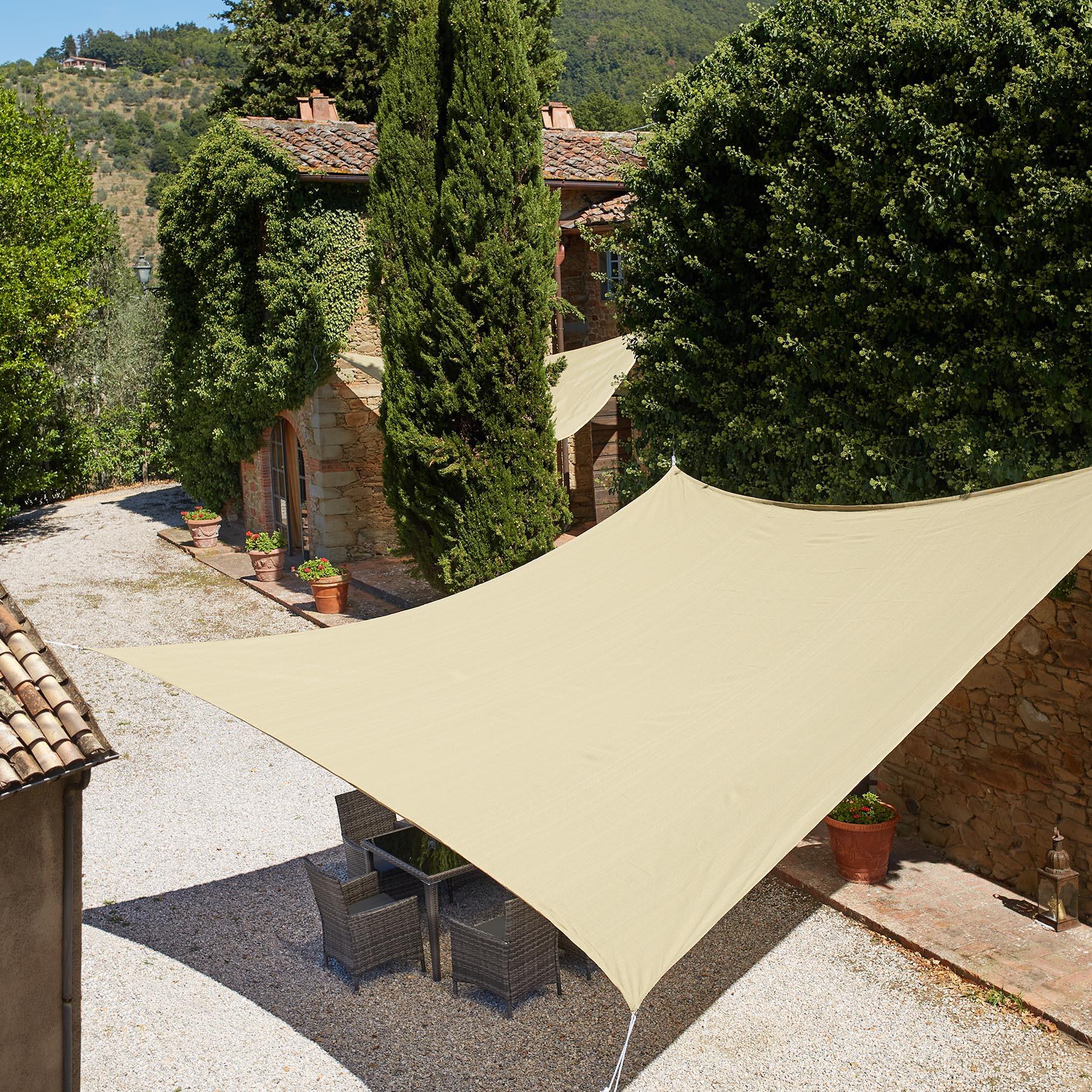 Tectake Voile d'ombrage carrée, beige  