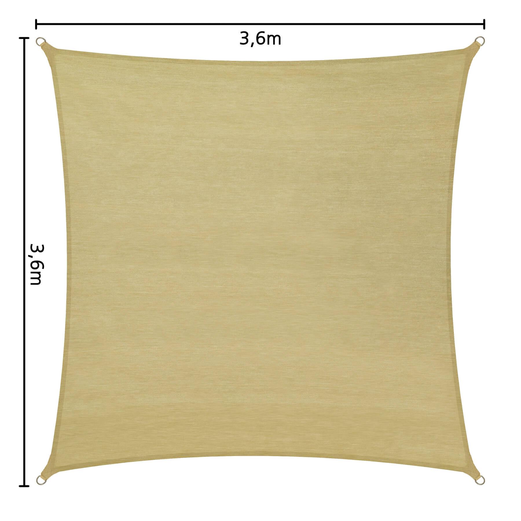 Tectake Voile d'ombrage carrée, beige  