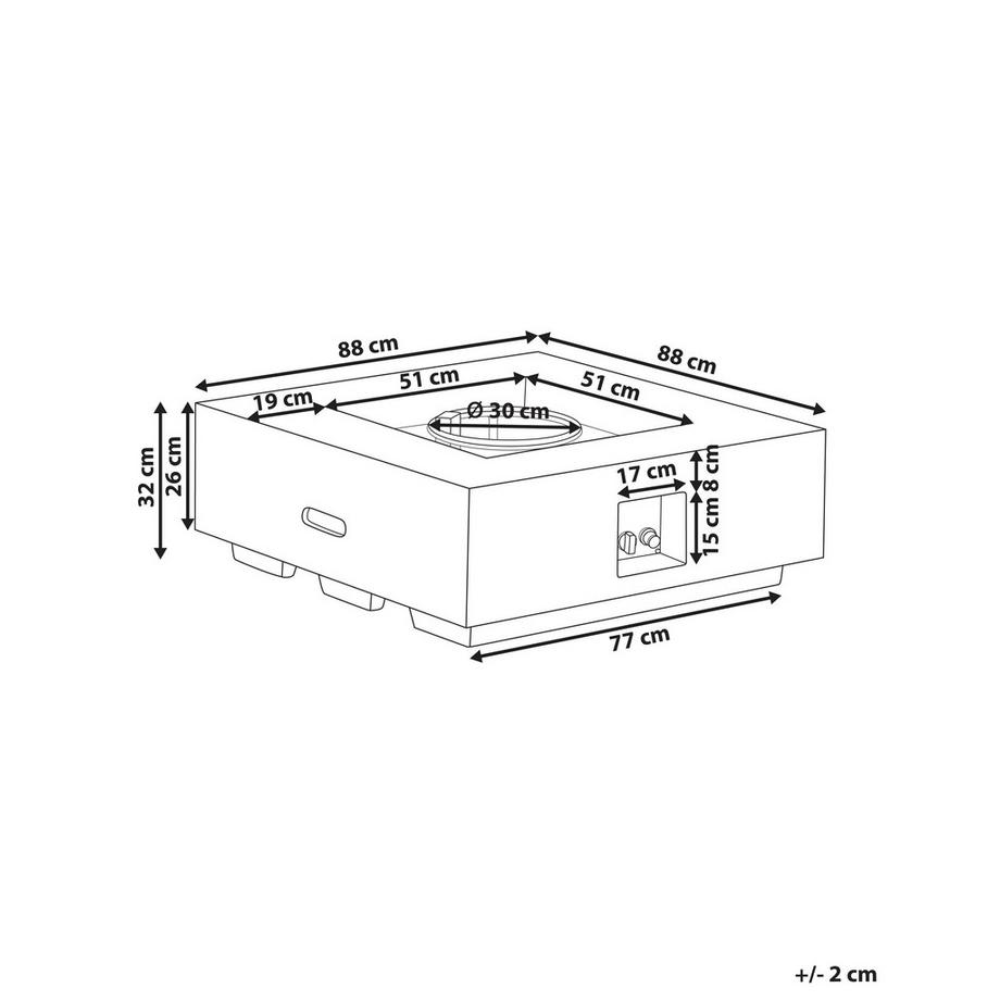 Beliani  Gas-Feuerstelle aus Glasfaserverstärkter Beton (GRC)  HEKLA 