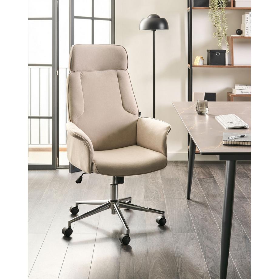 Beliani Chaise de bureau en Velours  PILOT  