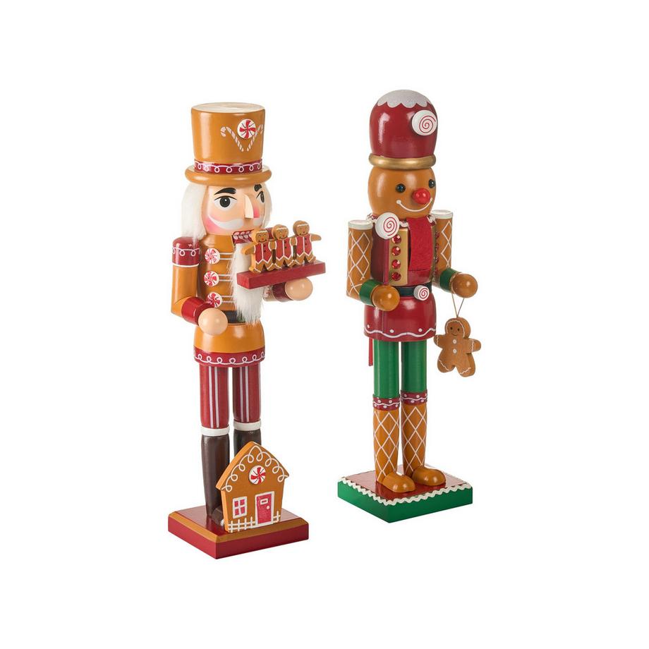 Beliani Lot de 2 figurines en Bois de pin Traditionnel GRANSJON  