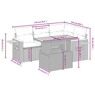 VidaXL Ensemble de canapés de jardin rotin synthétique  