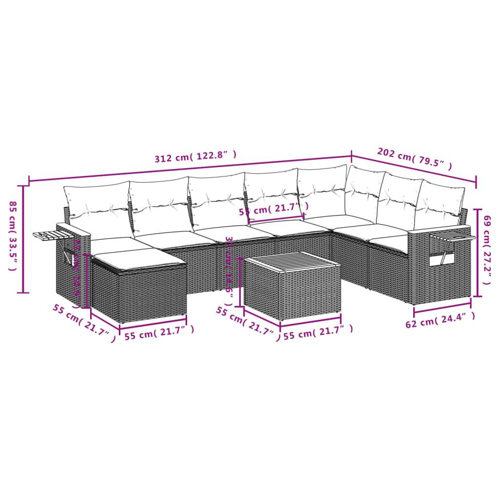 VidaXL Ensemble de canapés de jardin rotin synthétique  