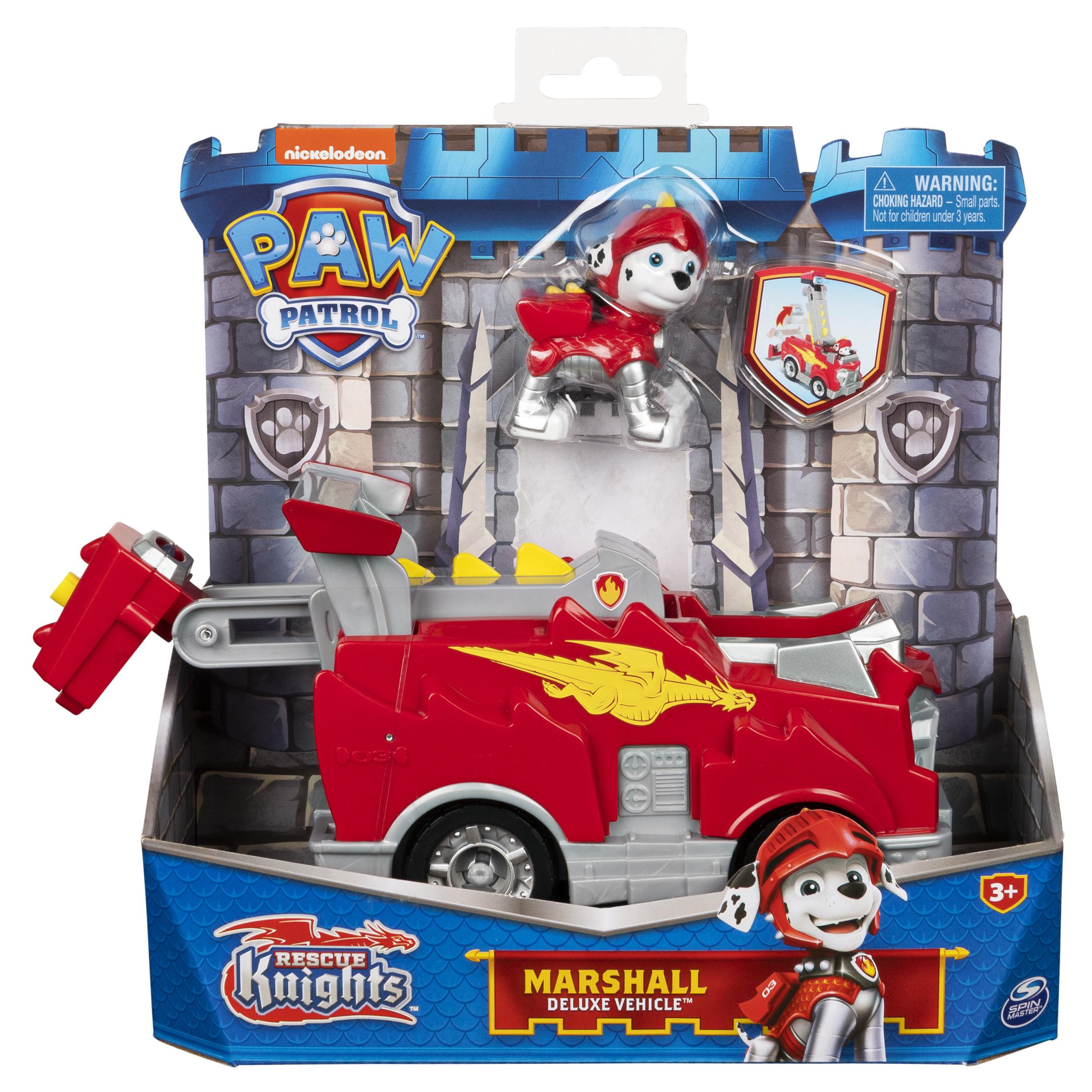Image of Paw Patrol Rescue Knights Deluxe Vehicle Marshall Multicolor