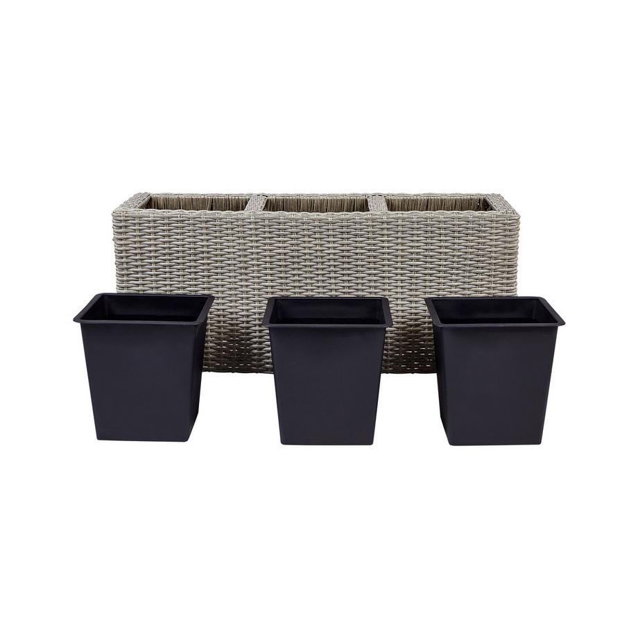 Beliani Vaso per piante en Rattan sintetico Rustico BELLIS  