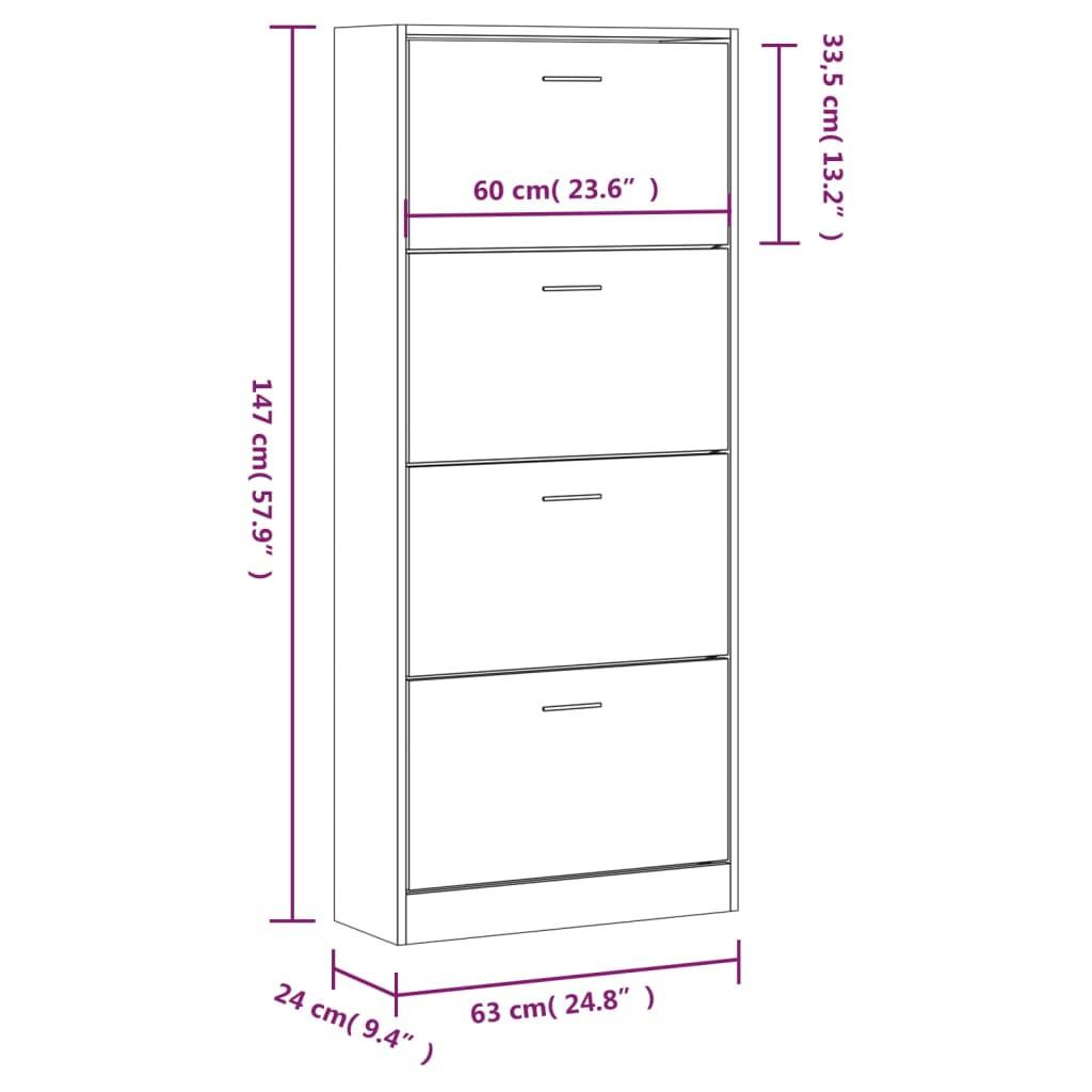 VidaXL Armoire à chaussures bois d'ingénierie  