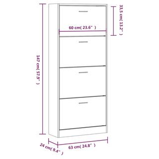 VidaXL Armoire à chaussures bois d'ingénierie  